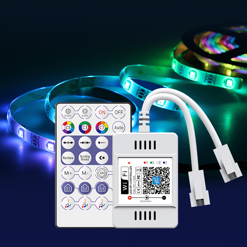 DC5-24V WiFi SPI RF Music Dual Channel 2048 Pixels Magic Home Pro RGB/RGBW Controller Compatible With Alexa and Google Assistant